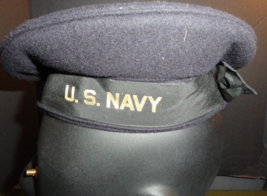 ORIGINAL WWII U.S. NAVY USN SAILOR SEAMAN UNIFORM CAP HAT BERET 7 1/8 - $46.97