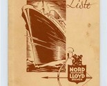 S S Bremen 1934 Passenger List North German Lloyd New York to Bremen  - £29.59 GBP