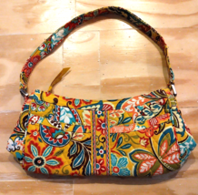 Vera Bradley Cassidy Provencal Purse Handbag Mustard Teal Orange Floral - £9.25 GBP