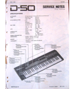Original Roland D-50 Synthesizer Keyboard Service Manual Notes, 1987 Japan. - €51,61 EUR