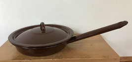 Vtg Huta Silesia Enamelware Enamel Pan Frying Skillet Lid Polish Poland ... - $79.19