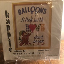 Kappie Originals 1980 Creative Stitchery C660 Balloons Love Embroidery 11”x14” - £13.24 GBP
