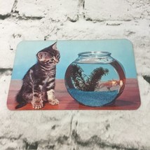 Vintage Postcard CURIOSITY Kitten Looking At Goldfish Collectible Cute A... - £4.66 GBP