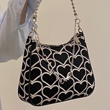 Fashion Handbags Heart Shape Embroidered Girl Autumn Winter Shoulder Bag Woman L - £28.13 GBP