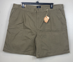 NWT - Haggar Men&#39;s Pleated Front Shorts Bark (Brown)  Size 44 - £14.92 GBP