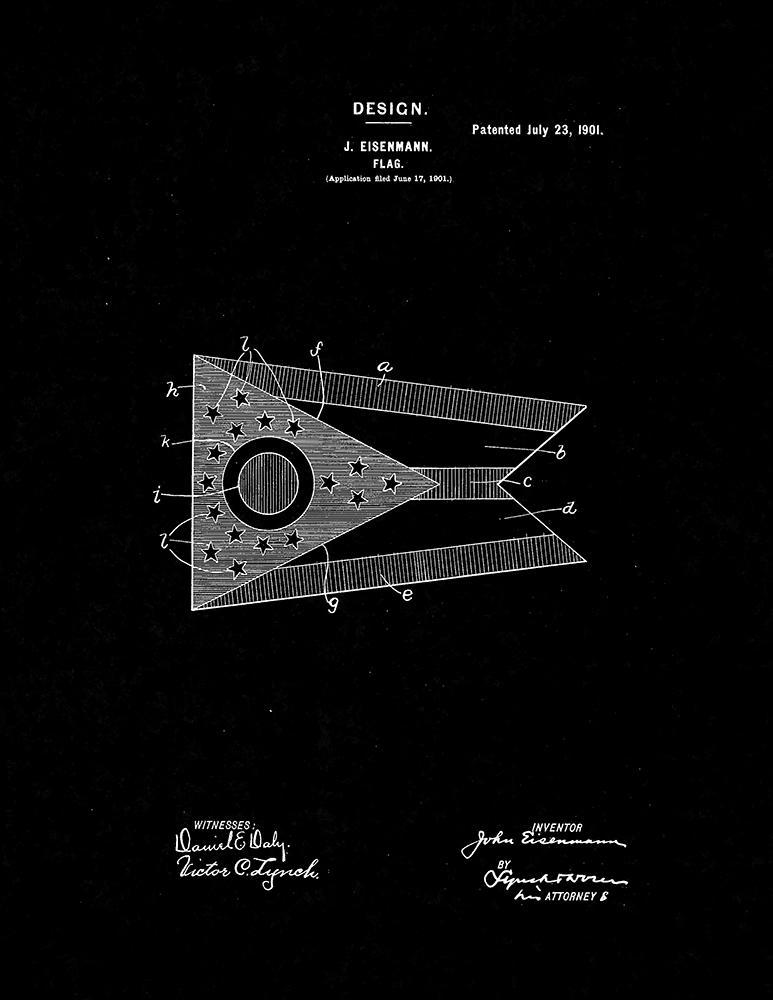 Primary image for Flag Patent Print - Black Matte