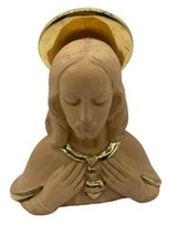 Jesus Christ Bust Statue Ceramic Gold Trim Italy Limited Edition Christianity - £30.46 GBP