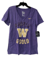 Nike Women Washington Huskies Purple&amp;Gold Short Sleeve VNeck T-Shirt, Purple, XS - £15.02 GBP