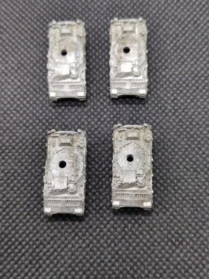 (4) WWII Micro Armour Tank Bases Metal Miniature Bits 1/285 Scale - $8.90