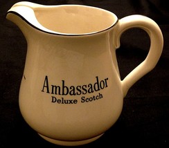 Vintage Ambassador Deluxe Scotch Whiskey Pub Jug Pitcher Ceramic made in... - $24.95