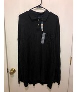 NWT John Ashford Mens SZ XL Cotton Black Long Sleeve Polo Shirt NEW - £13.23 GBP