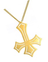 Stainless Steel Inverted Cross Pendant Necklace - £34.87 GBP