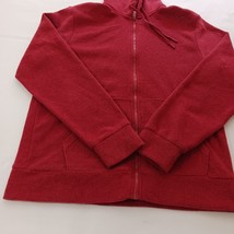 Old Navy Men's Red Full Zipper Fleece Lined Drawstring Hoodie Jacket Size Large image 10