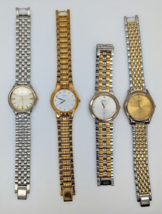 Lot of  4 Seiko Men&#39;s Dress Quartz Watches V701 Steel Vintage 1980s AS IS - £58.41 GBP