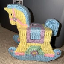 Vintage Handmade Rocking Horse Nursery Tissue Kleenex Box Cover Baby  - $18.00