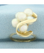 Designer Akoya Pearl Cocktail Ring in 14k Yellow Gold  - $856.61 CAD