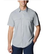 Columbia Mens Shirt Gray James Bay Short Sleeves Moisture Wicking UPF 40... - $65.19 CAD
