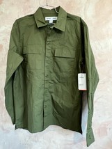 Old Navy Regular Fit Build in Flex front buttons shirt Green olive men s... - £24.14 GBP