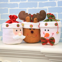 Christmas Gift Bags Lovely Cartoon Santa Elk Candy Bags with Belt Bell - $7.00