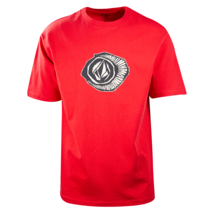 Volcom Men&#39;s Red Fossil Shell Loose Fit S/S T-Shirt (S07) - £13.27 GBP