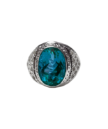 Mens Swiss Blue Topaz Statement Ring Natural swiss BlueTopaz Men ring 92... - $178.34