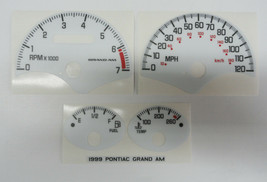 99 Grand Am White Face Gauge Cluster Overlay - £15.66 GBP