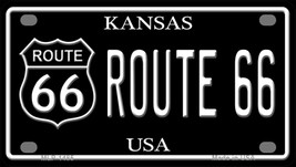 Route 66 Kansas Black Novelty Mini Metal License Plate Tag - £11.90 GBP