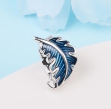 2023 New S925 Blue Feather Charm for Pandora Bracelet and Necklace - $11.99