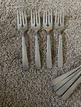 4 Oneidacraft Satin Accent Stainless Salad Forks 2 Sets Available - £17.01 GBP