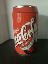 2004 Coca-Cola Classic Collectible Large Soda Can Shape Coin Bank 8&quot; Tall U128 - $16.99