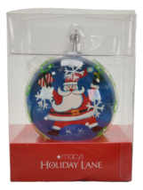Macy&#39;s Holiday Lane Glass Christmas Ornament Santa Clause 4&quot; - £11.98 GBP