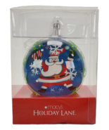 Macy&#39;s Holiday Lane Glass Christmas Ornament Santa Clause 4&quot; - £11.91 GBP