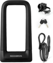 Rockbros Bike, Max 22.5Mm Bike U Lock+Keys+1.2M/4Ft Steel Cable+Mounting Bracket - £33.79 GBP