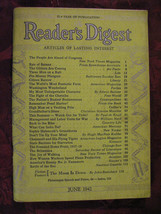 Reader&#39;s Digest June 1942 George Gallup Paul Gallico Edwin Balmer John Steinbeck - £6.47 GBP