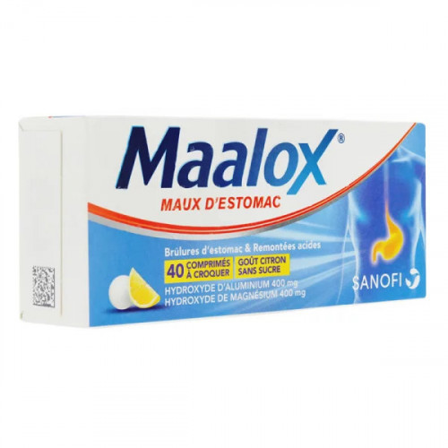 Maalox Stomach Ache - For Heartburn & Acid Reflux - 40 Sugar Free Chewable Tabs