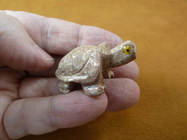 Y-TUR-LA-44 Tan Tortoise Land Turtle Carving Soapstone Figurine Baby Turtles - £6.86 GBP