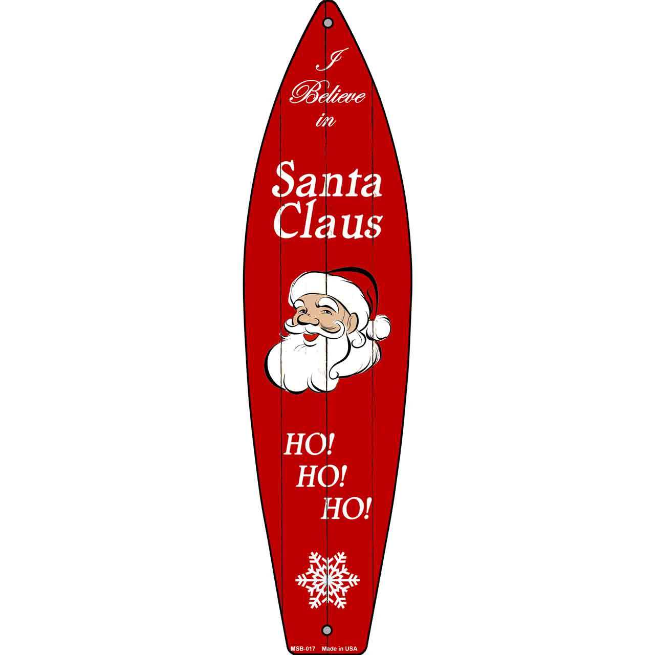 Primary image for Santa Claus Novelty Mini Metal Surfboard Sign