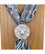 Western Silver Tone Round Longhorn Wild Rag Scarf Slide - $29.58 CAD