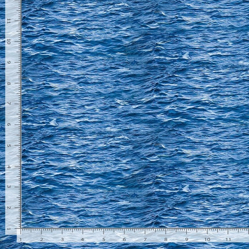Cotton Beacon of Light Sea Water Waves Cotton Fabric Print by the Yard D... - $15.95