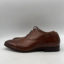 Florshein cap toe leather brown mens dress shoes 10.5 EEE Memory Foam - £23.46 GBP