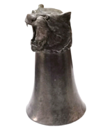 AntiqueTiger Lion Cat Stirrup Pewter Cup Vintage Goblet Chalace - $64.30