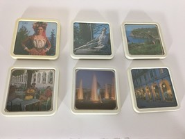 Mid Century Coasters Greece (Lot of 6) Vintage Photography Corfu Woman S... - $71.20