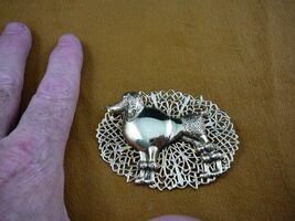 (B-DOG-171) Poodle dog love Standard Poodles filigree brass pin pendant ... - $16.09