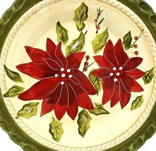 Ambiance Collections Poinsettia Plates Textured Plates 8&quot; Set Of 2 - £13.22 GBP