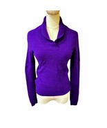 100% Cashmere Sweater Size Medium Purple Shawl Collar Pullover Soft Knit... - £20.67 GBP