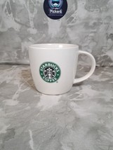 STARBUCKS 12oz Ceramic Coffee Mug White w/ Green Mermaid Siren Logo 2008 - £8.36 GBP