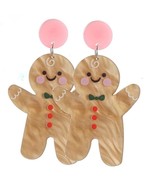 Gingerbread Man Women’s Acrylic Drop Dangle Earrings NEW - $24.42 CAD