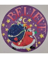 Handpainted Needlepoint Canvas Believe Santa Mary Englebreit Holiday XMA... - $120.00