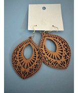 Simple Bohemian Style Wooden Jewelry Trendy Female Earrings Light Wood - $8.91