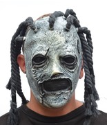 Tribal Witch Doctor Rasta Band Halloween Mask with Dreads Latex Adult Mask - $31.54 CAD